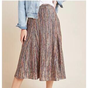 Women's Anthropologie Maeve  Wynn Rainbow Midi Skirt Boho Whimsical SZ Med